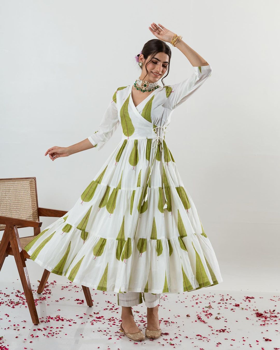 MT Angrakha Style Printed Cotton Kurti With Bottom Dupatta Wholesale Shop In Surat